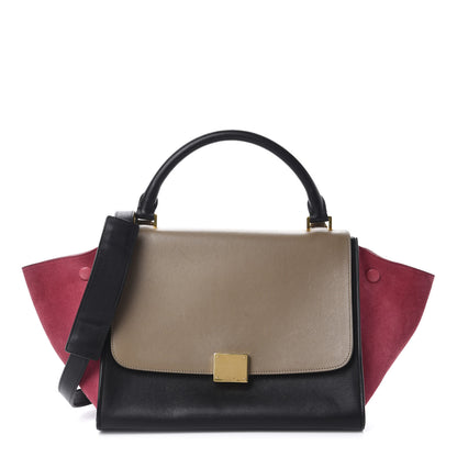 Celine Smooth Calfskin Suede Medium Tri-Color Trapeze Pink 1 of 12