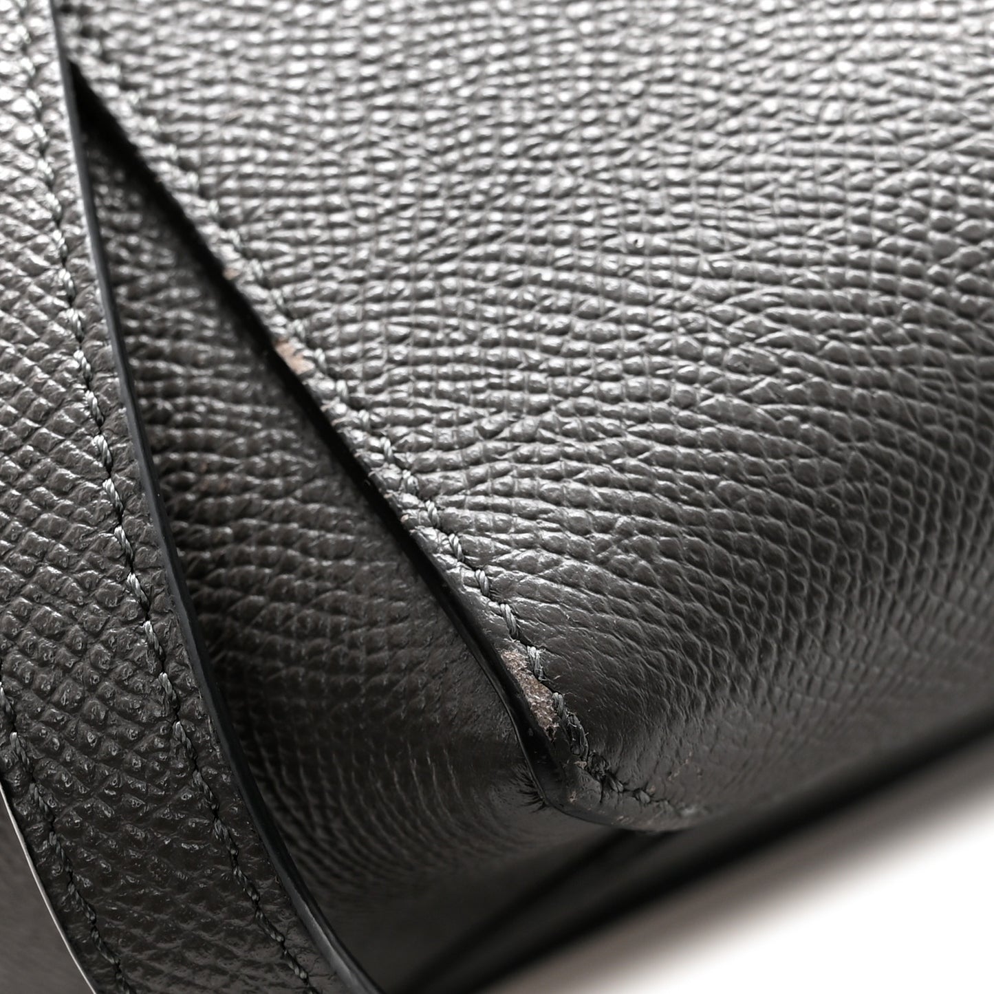 Grained Calfskin Nano Belt Bag Grey