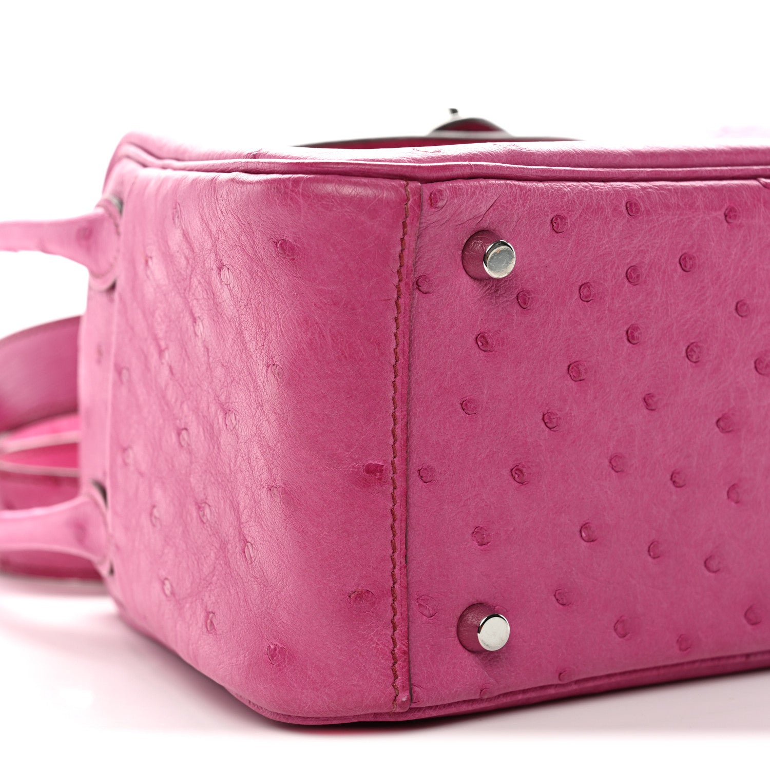 Hermes Ostrich Mini Lindy 20 Fuchsia 8 of 10