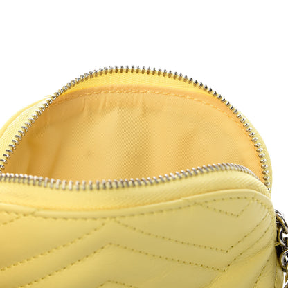 Gucci Calfskin Matelasse GG Marmont Key Pouch Banana 6 of 9