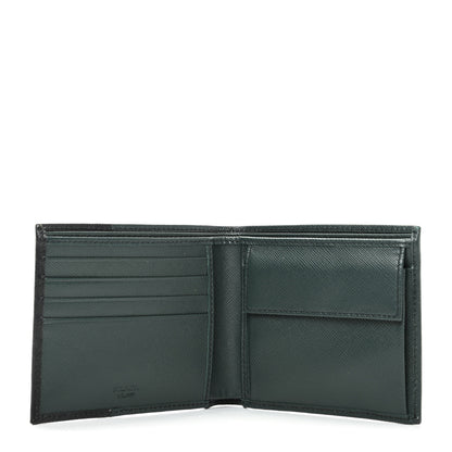 Prada Saffiano Bi-Color Bi-Fold Wallet Smeraldo Black 5 of 8