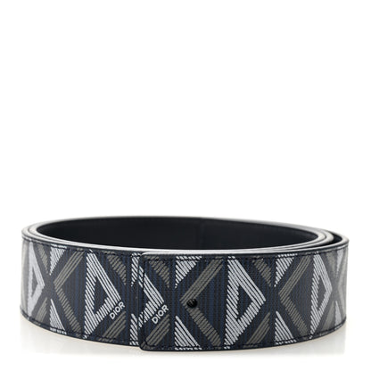 Christian Dior Coated Canvas Calfskin CD Diamond Belt 105 42 Navy 1 of 5