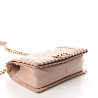 Chanel Patent Calfskin Quilted Medium Boy Flap Light Pink 5 of 13