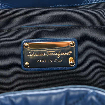 Salvatore Ferragamo Calfskin Quilted Giuliette Backpack Blue 6 of 10