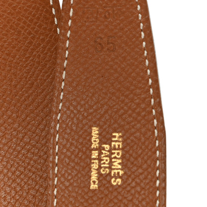 Hermes Ardennes Courchevel H Belt 65 Black Gold 6 of 10