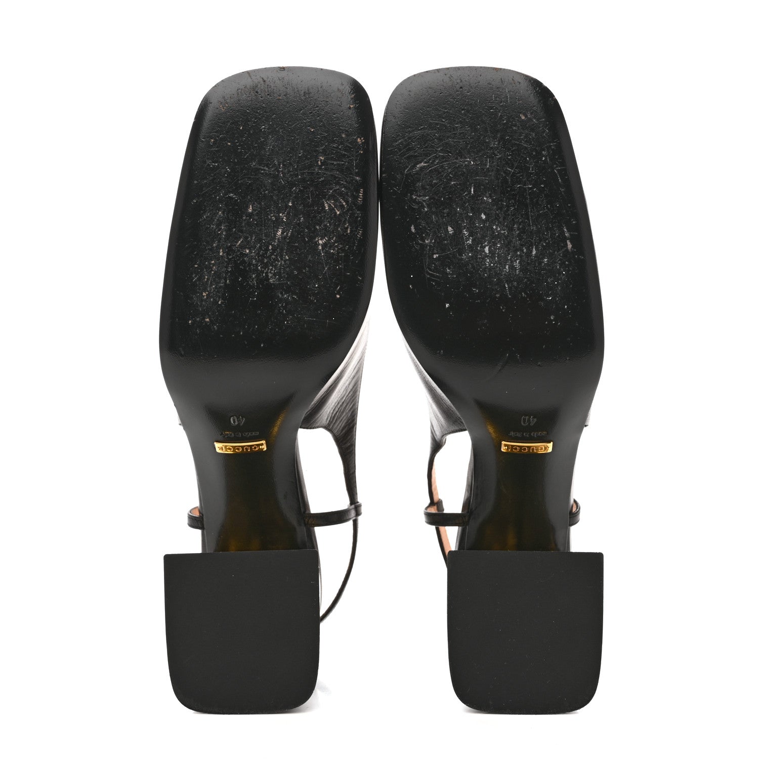 Gucci Malaga Kid Horsebit 75mm Slingback Pumps 40 Black 6 of 13