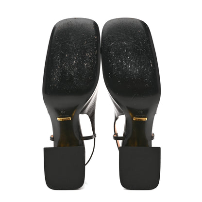 Gucci Malaga Kid Horsebit 75mm Slingback Pumps 40 Black 6 of 13