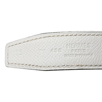 Hermes Swift Epsom 24mm Mini H Belt 85 34 Etoupe White 6 of 7