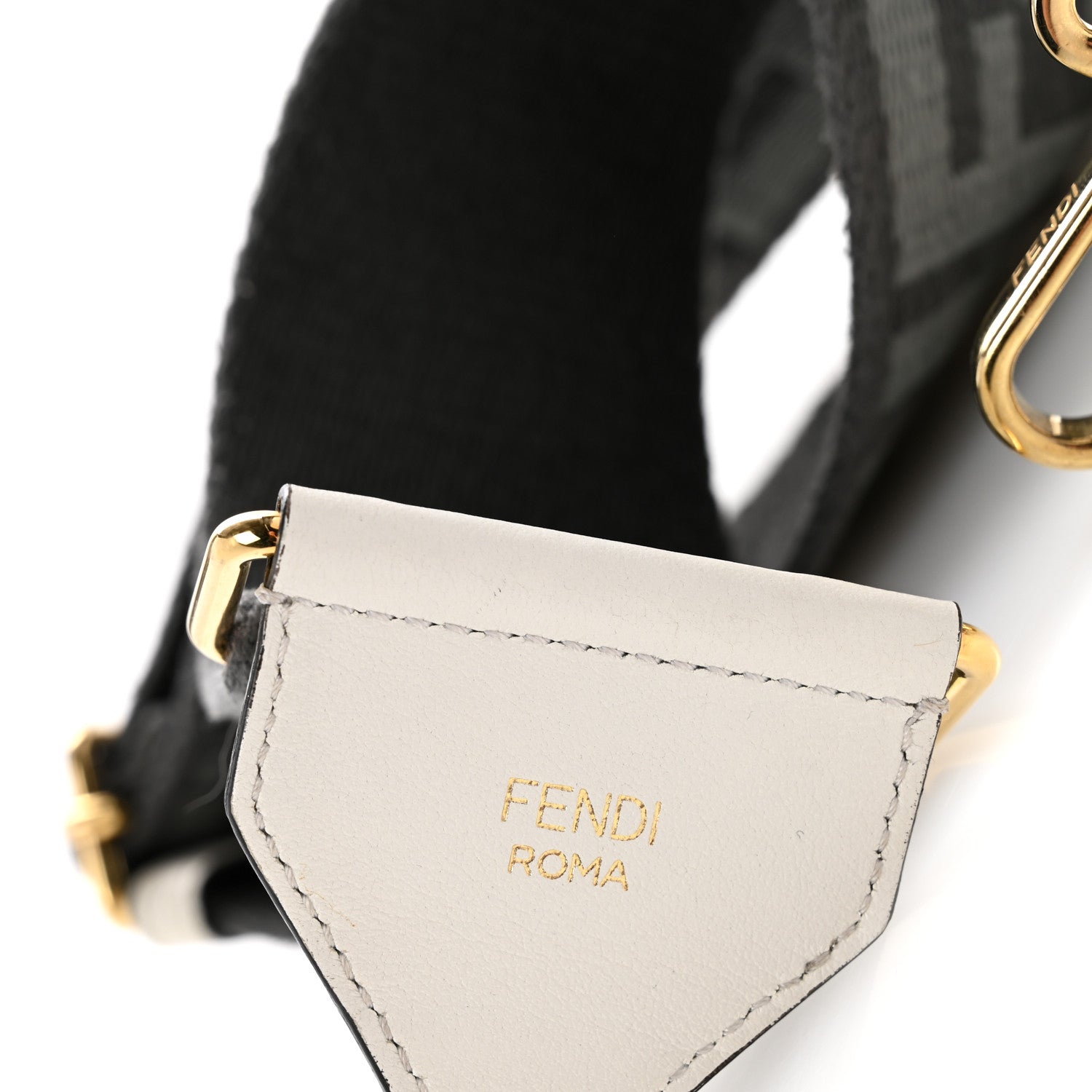 Fendi Ribbon Vitello Seta FF 1974 Adjustable Strap You Ardesia Pietra White Ice 4 of 6