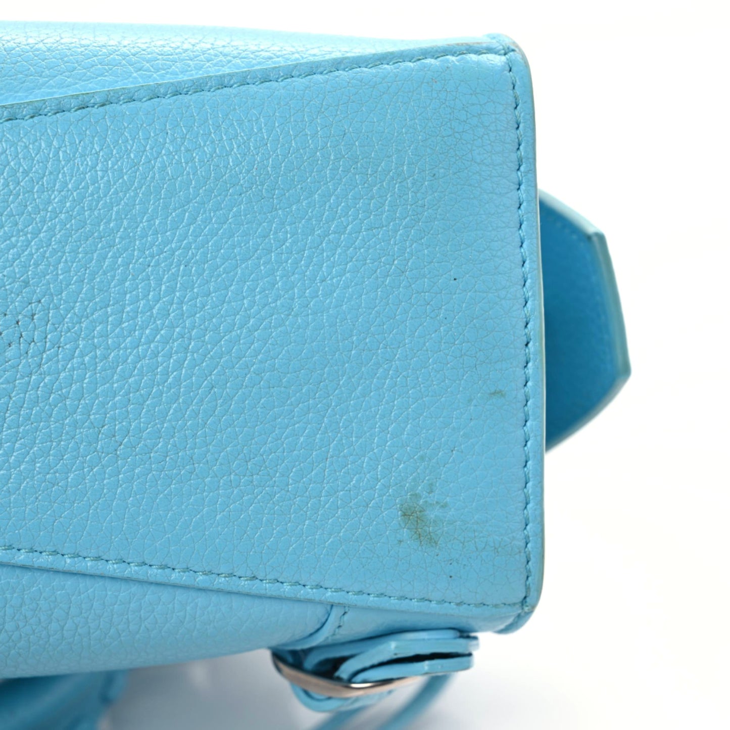 Grained Calfskin Neo Classic Silver Hardware Mini City Azur