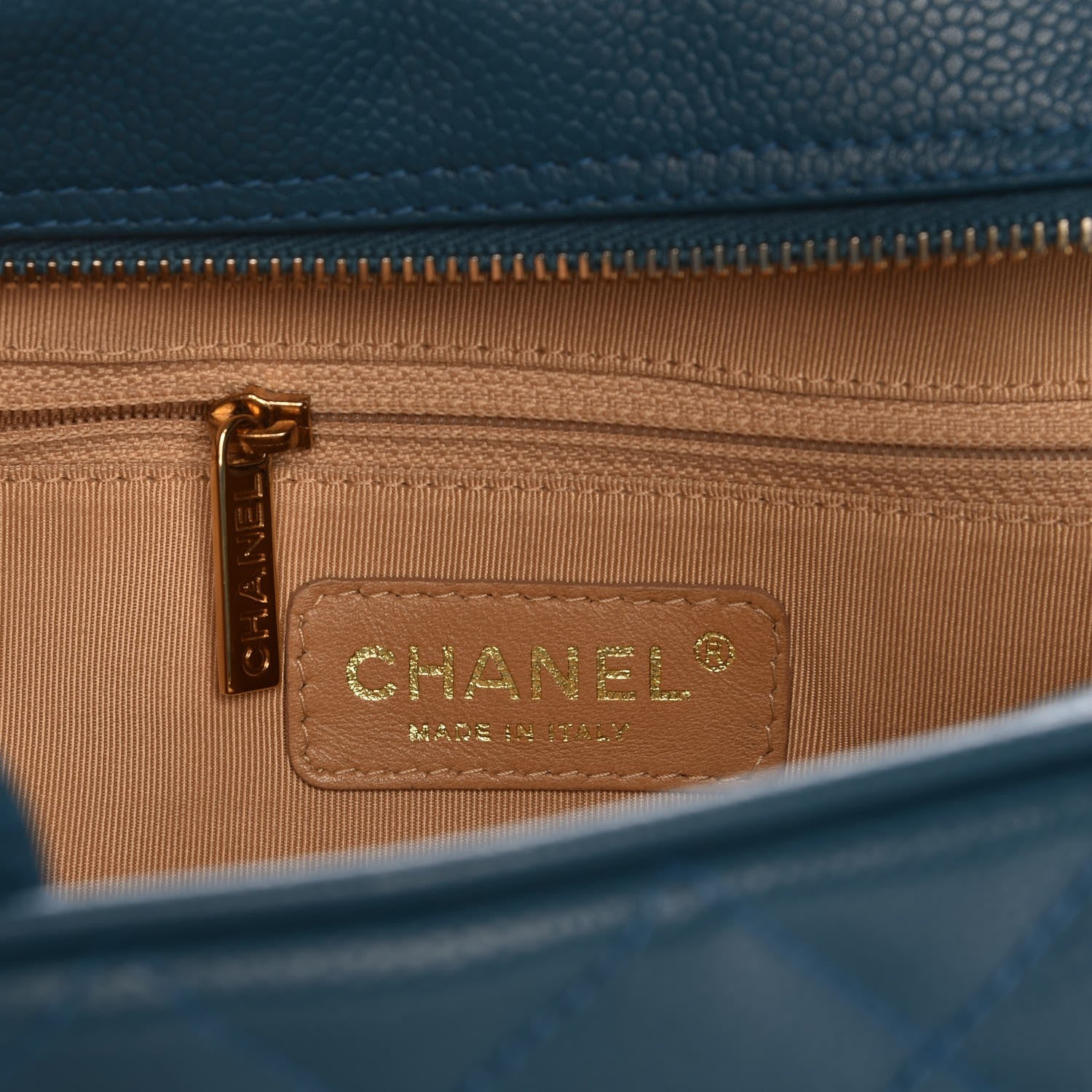 Chanel Caviar Quilted Small Bowler Blue 7 of 8