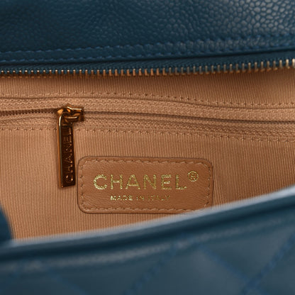 Chanel Caviar Quilted Small Bowler Blue 7 of 8