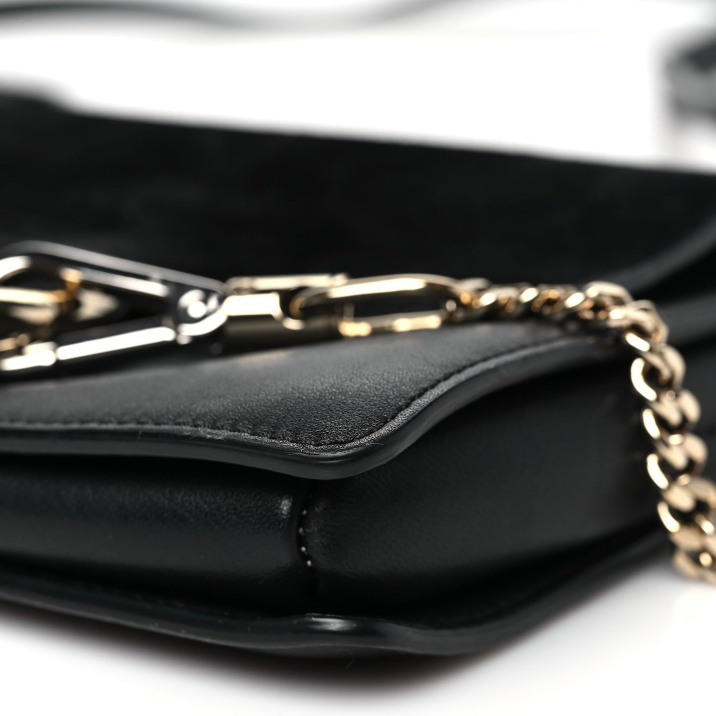 Suede Calfskin Small Faye Shoulder Bag Black