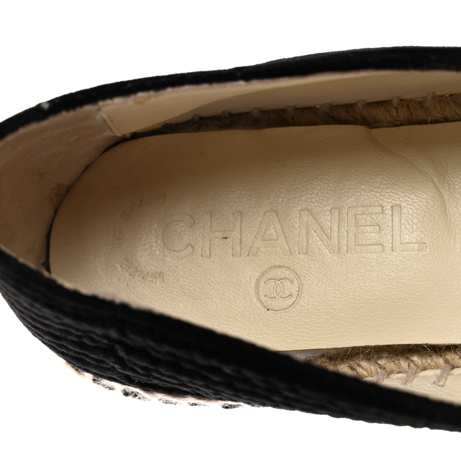 Chanel Velvet Grosgrain Quilted CC Espadrilles 35 Black 9 of 11