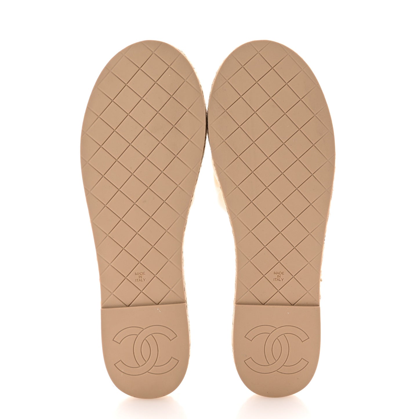 Lambskin Quilted CC Chain Espadrille Mules 39 White