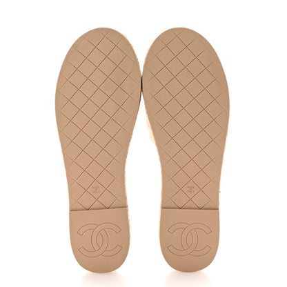 Chanel Lambskin Quilted CC Chain Espadrille Mules 39 White 6 of 9