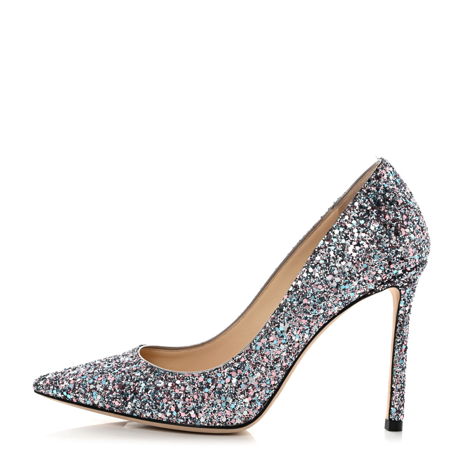 Jimmy Choo Coarse Glitter Romy 100 Pumps 37 Bubblegum 1 of 10