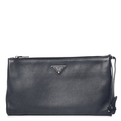 Prada Vitello Daino Clutch Baltico 1 of 11