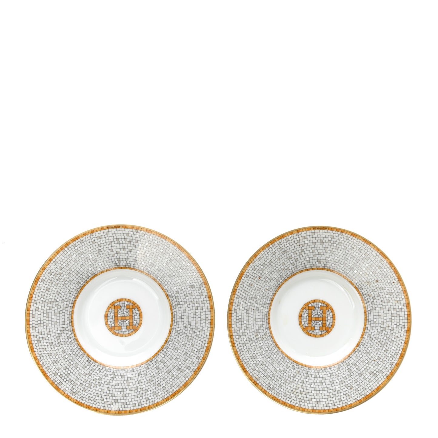 Porcelain Mosaique Au 24 Gold Coffee Cup and Saucer Set of 2