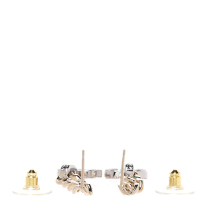 Chanel Metal Crystal CC Chain Drop Earrings Gold 3 of 4