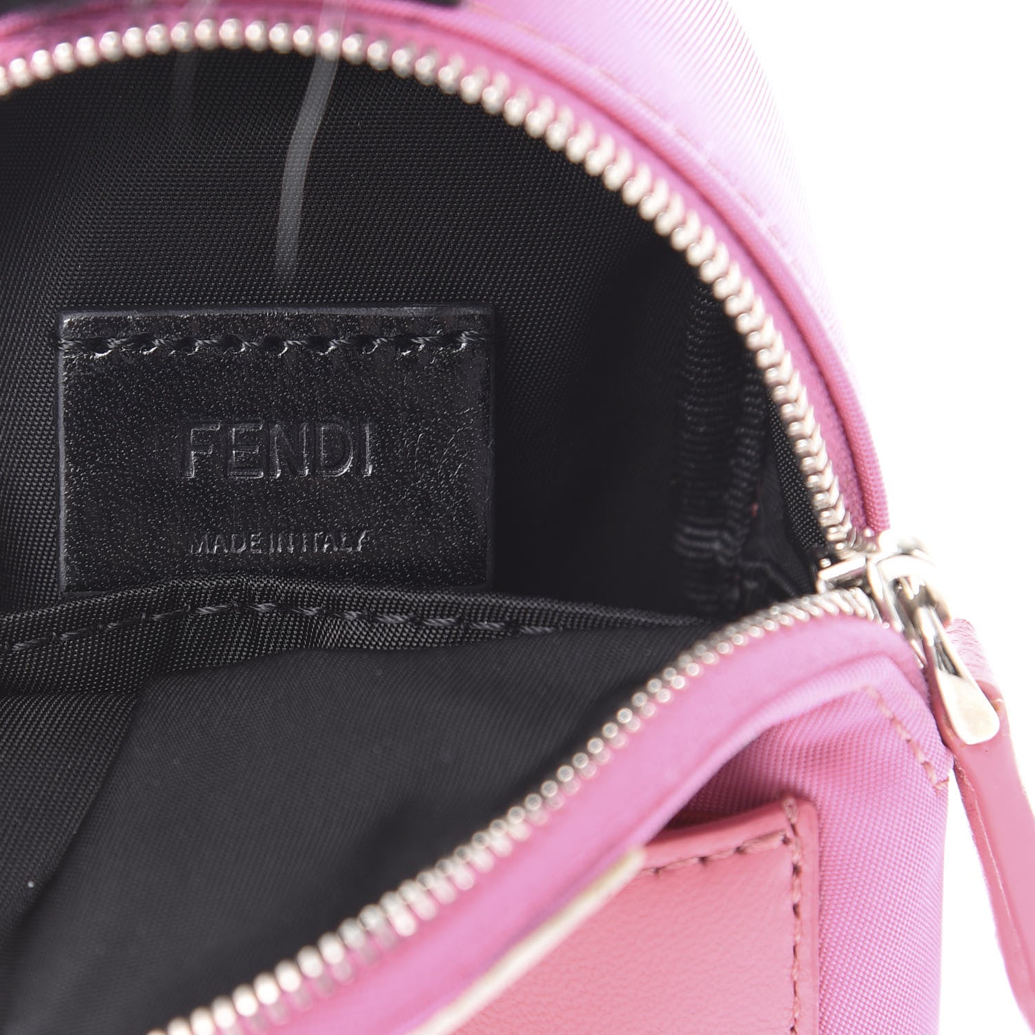 Fendi Nylon Shiny Nappa Nutria Fox Fur Monster Eyes Mini Backpack Charm Lollypop Rosa Fluo Multicolor 4 of 6