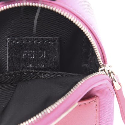 Fendi Nylon Shiny Nappa Nutria Fox Fur Monster Eyes Mini Backpack Charm Lollypop Rosa Fluo Multicolor 4 of 6