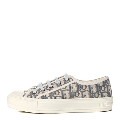 Christian Dior Canvas Oblique Walk'N'Dior Low Top Sneakers 36 Grey Stone 1 of 11