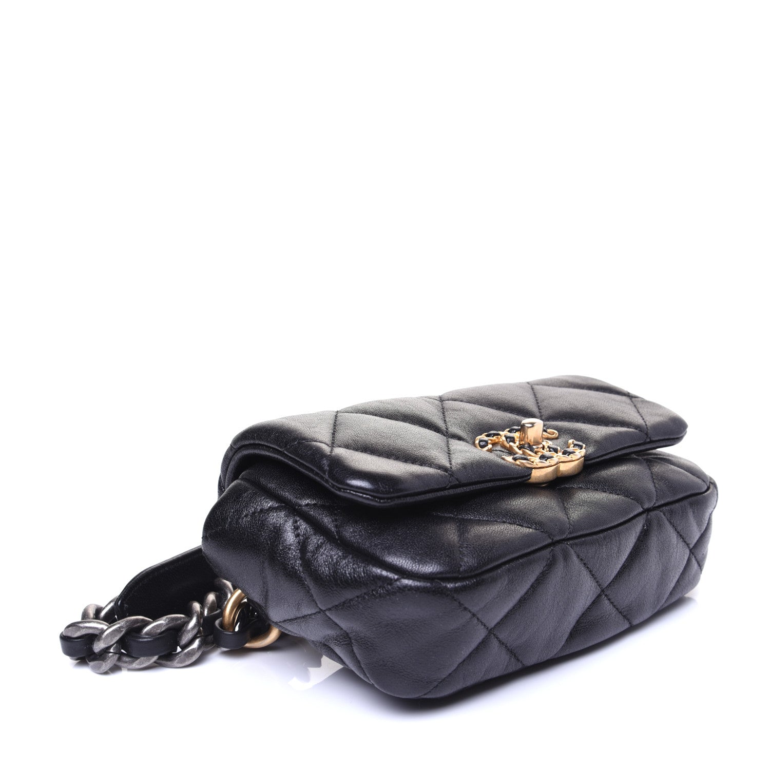 Chanel Lambskin Quilted 19 Waist Bag Black 4 of 13
