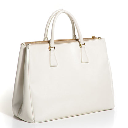 Prada Saffiano Lux Large Double Zip Tote Bianco 3 of 11