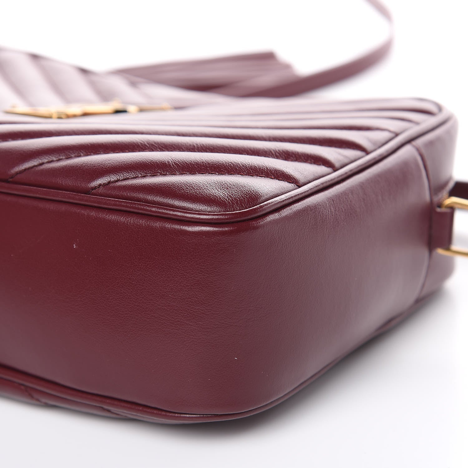 Saint Laurent Calfskin Matelasse Monogram Lou Camera Bag Dark Legion Red 8 of 8