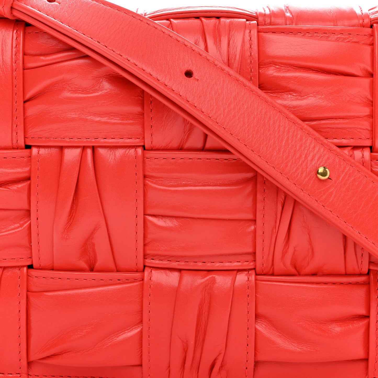 Calfskin Intreccio Plisse Cassette Crossbody Bag Sunburst