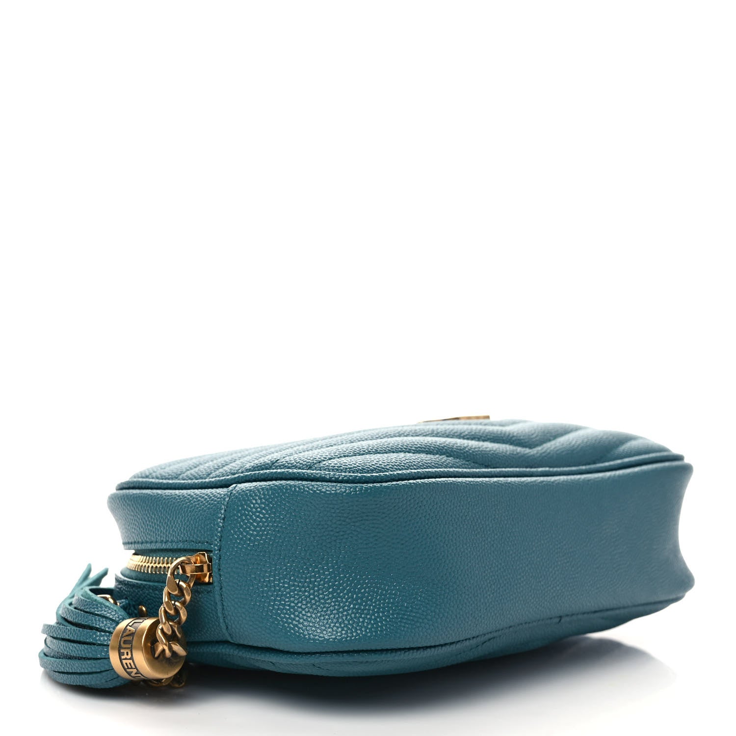 Saint Laurent Grain De Poudre Matelasse Monogram Mini Lou Camera Bag Blue Vert 4 of 9