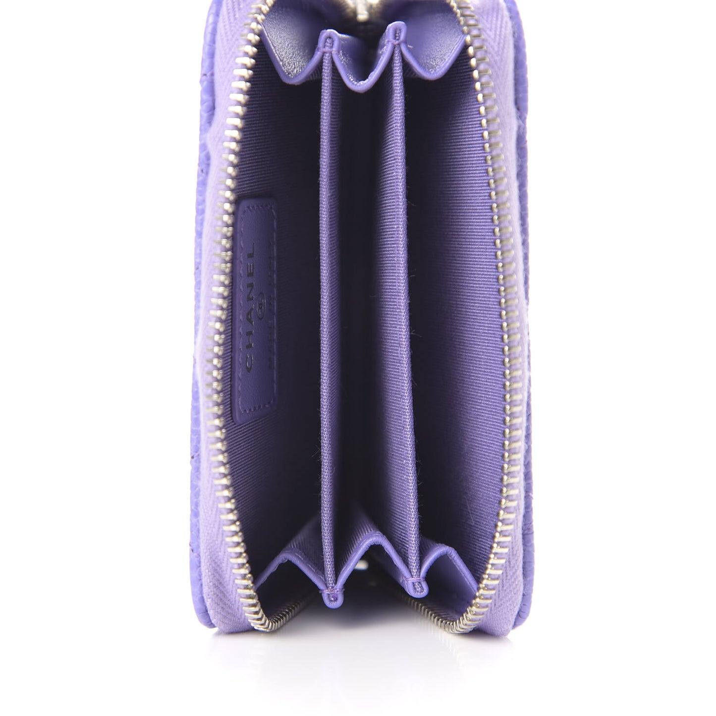 Caviar Quilted Incognito Zip Coin Purse Purple