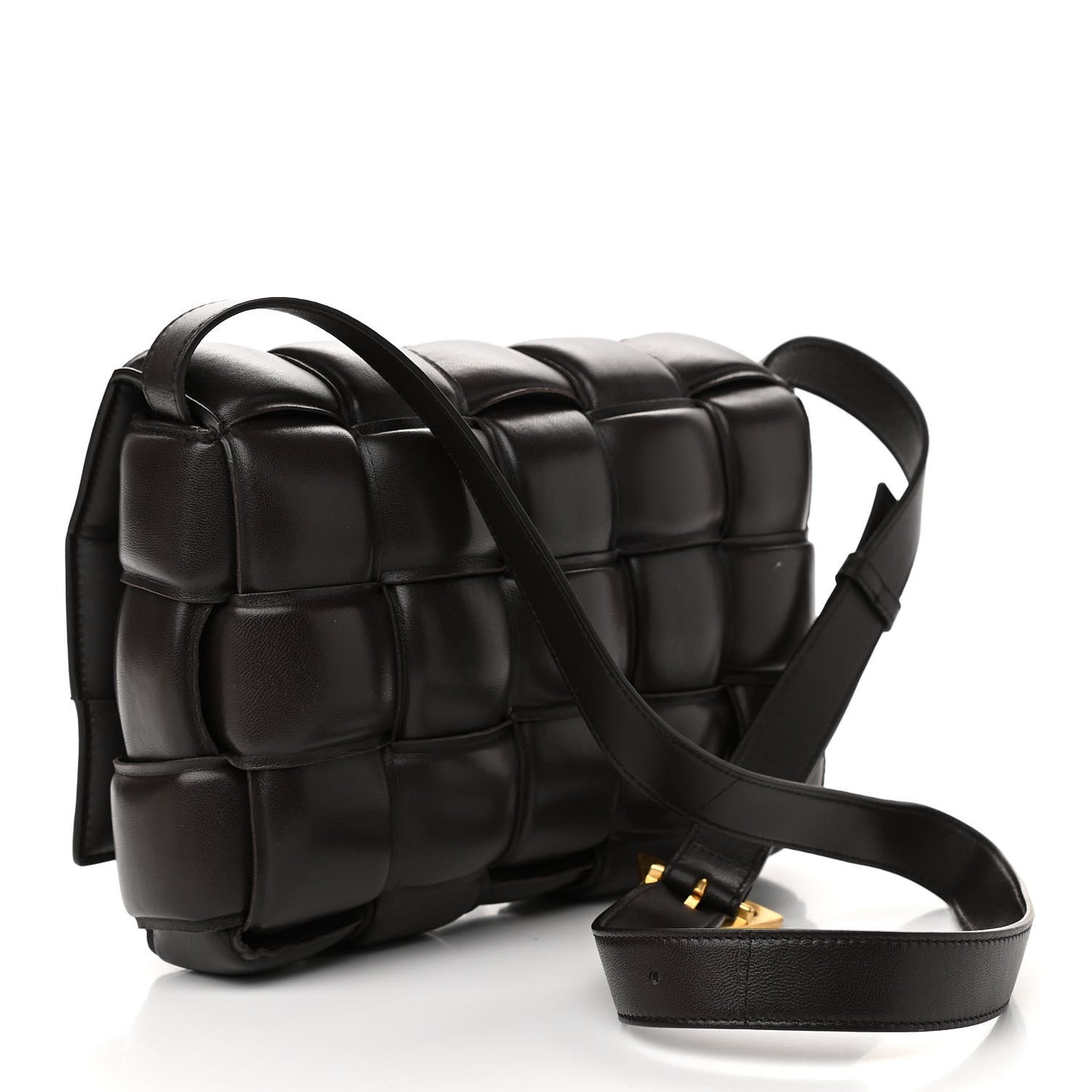 Nappa Maxi Intreccio Padded Cassette Crossbody Bag Fondente