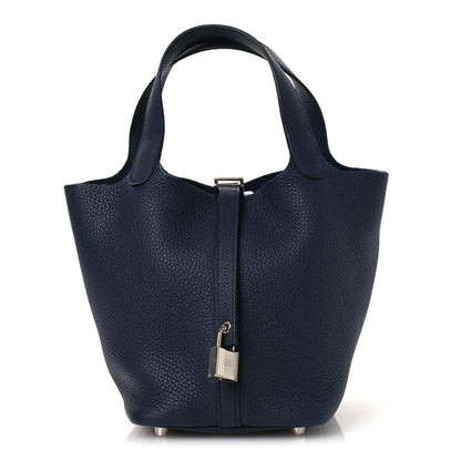 Hermes Taurillon Clemence Picotin Lock 18 PM Bleu Nuit 1 of 12