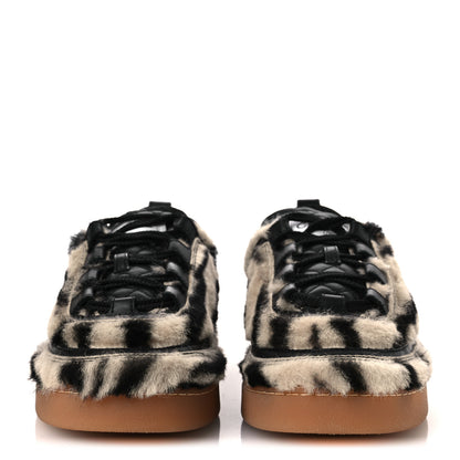 Chanel Lambskin Mixed Fibers Printed Quilted Sneakers 41 White Black 3 of 12