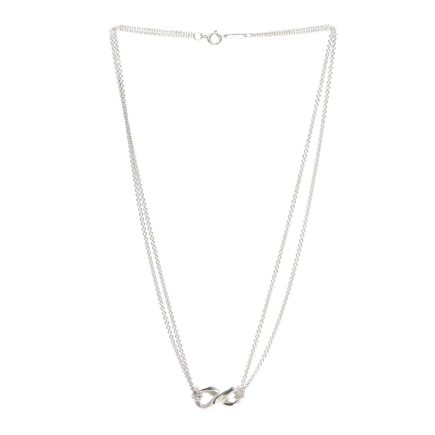 Tiffany Sterling Silver Figure 8 Pendant Necklace 3 of 5