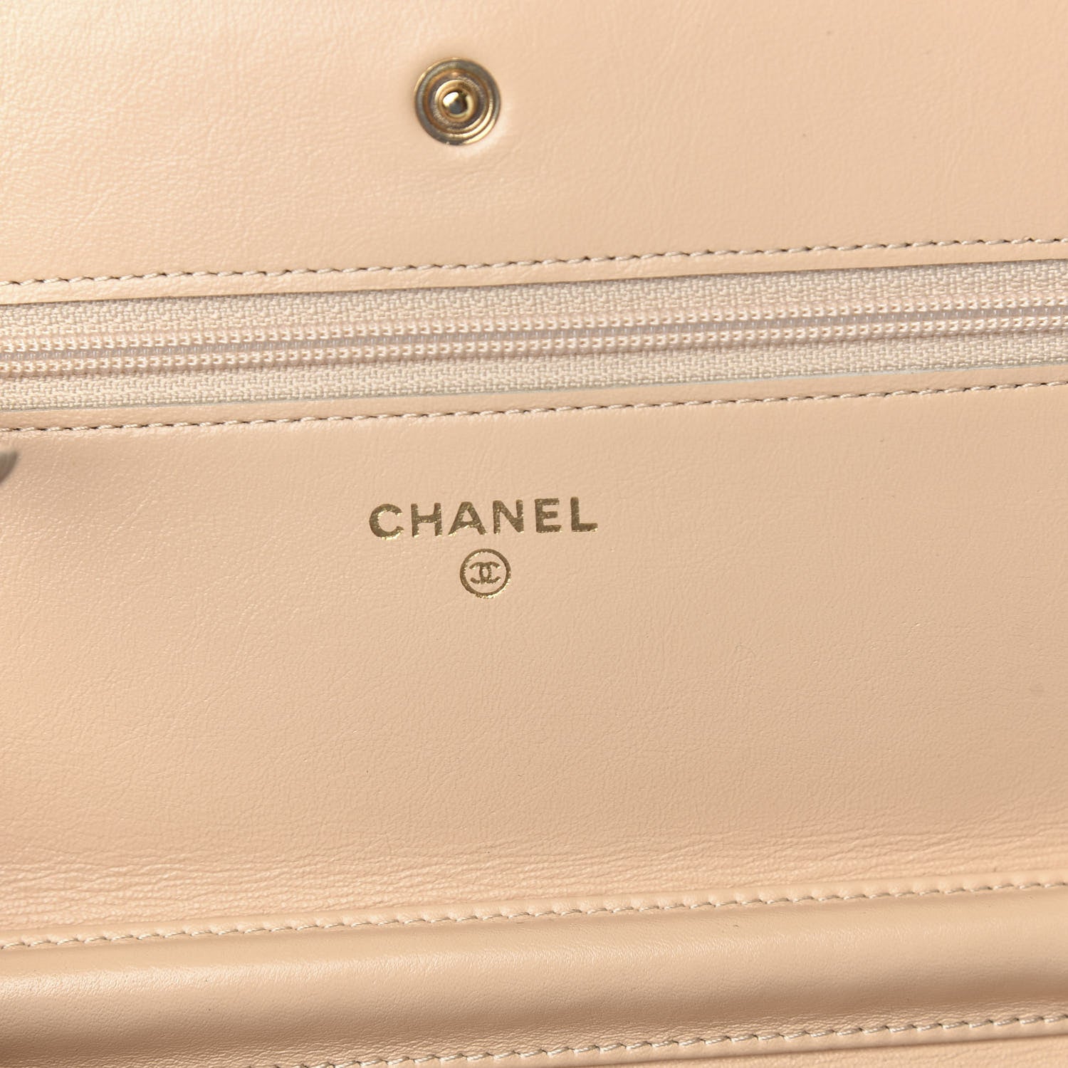Chanel Caviar Timeless CC Wallet on Chain WOC Beige 6 of 12