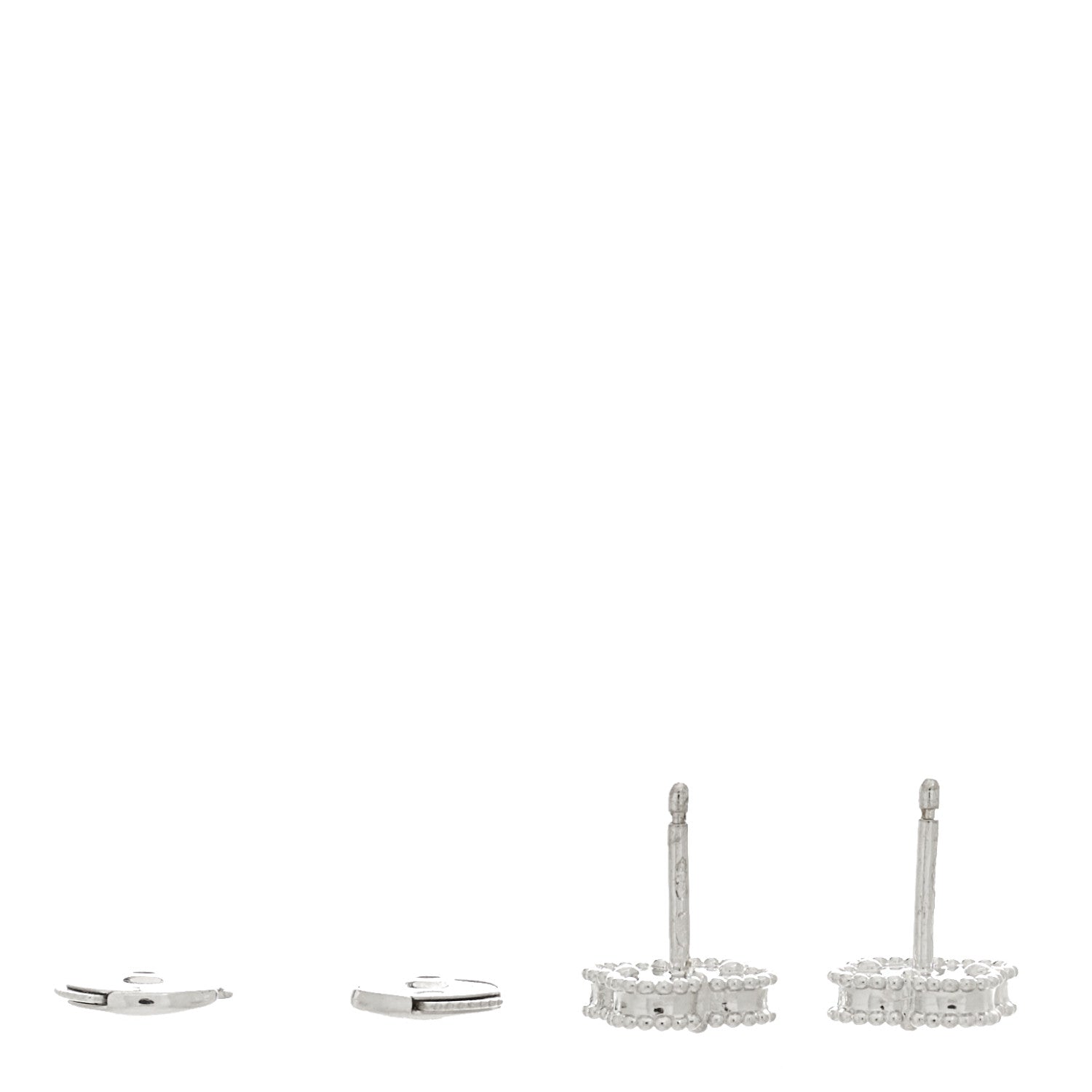 Van Cleef & Arpels 18K White Gold Mother of Pearl Sweet Alhambra Earrings 3 of 5