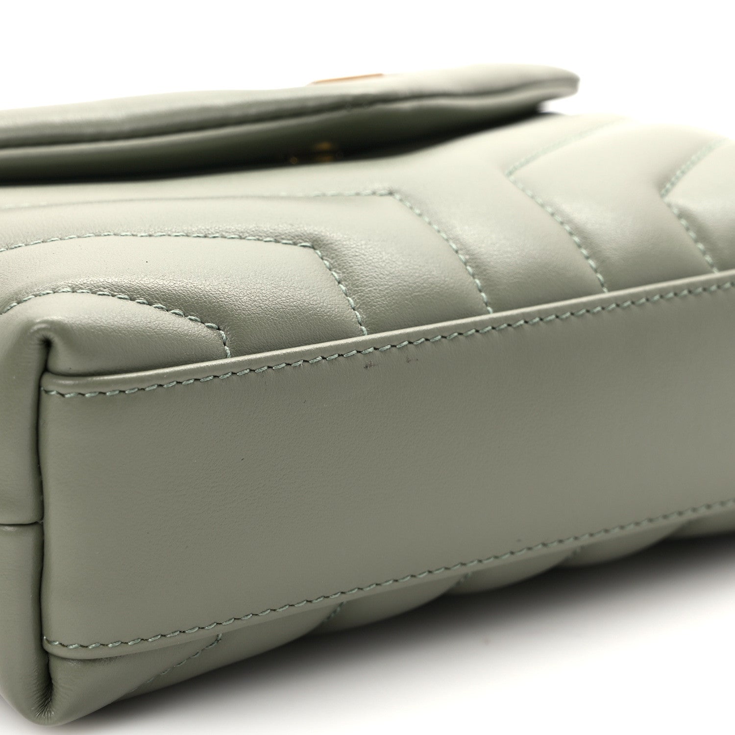 Saint Laurent Calfskin Y Quilted Monogram Toy Loulou Crossbody Bag Light Sage 11 of 11