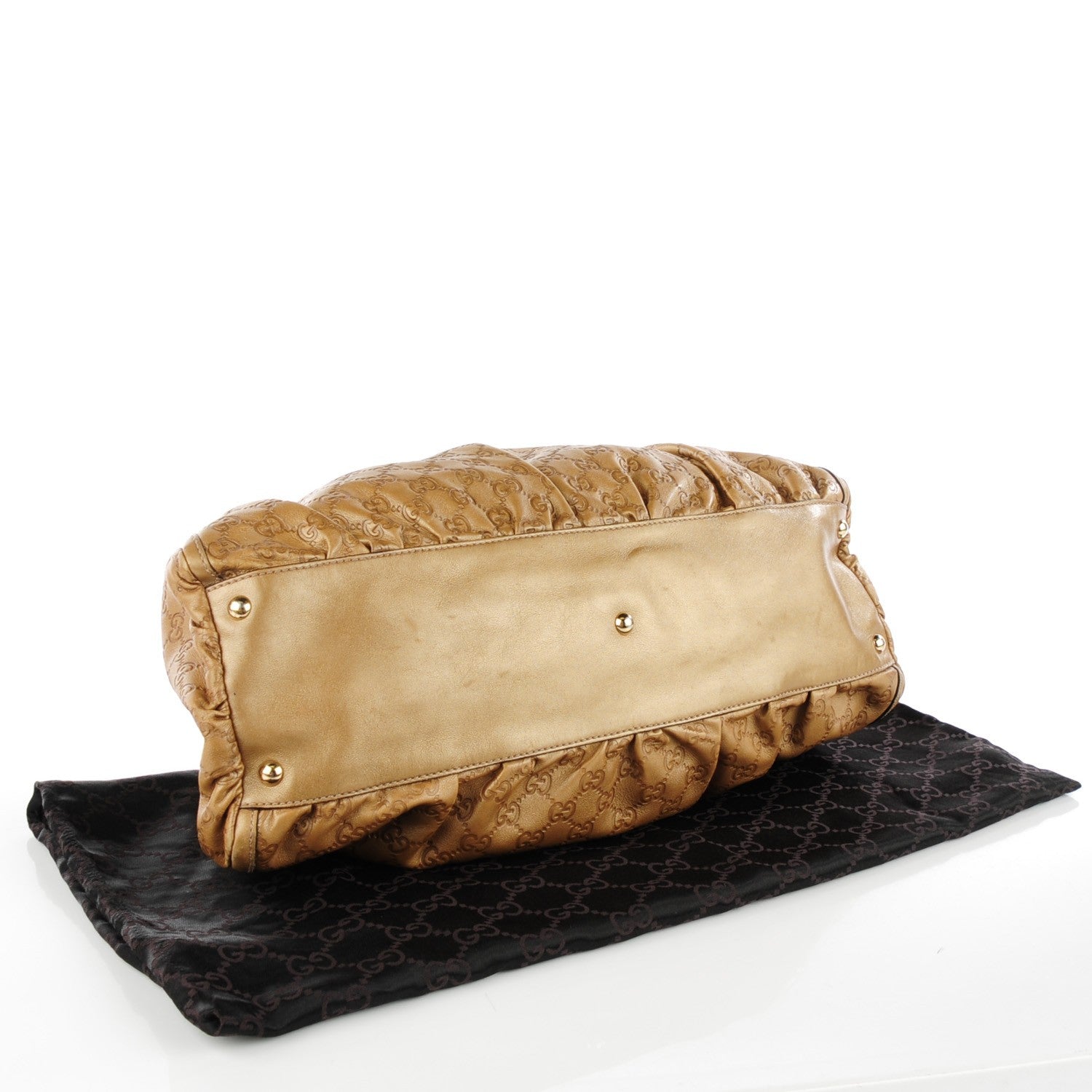 Gucci Guccissima Large D Gold Shoulder Bag Off Gold 4 of 7