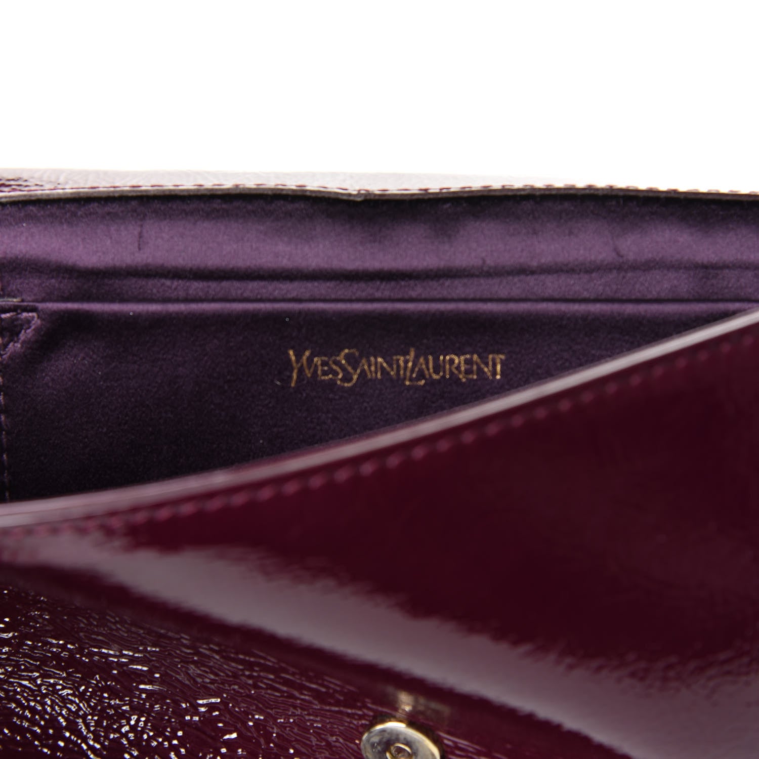 Saint Laurent Textured Patent Calfskin Large Belle De Jour Clutch Bordeaux 7 of 8