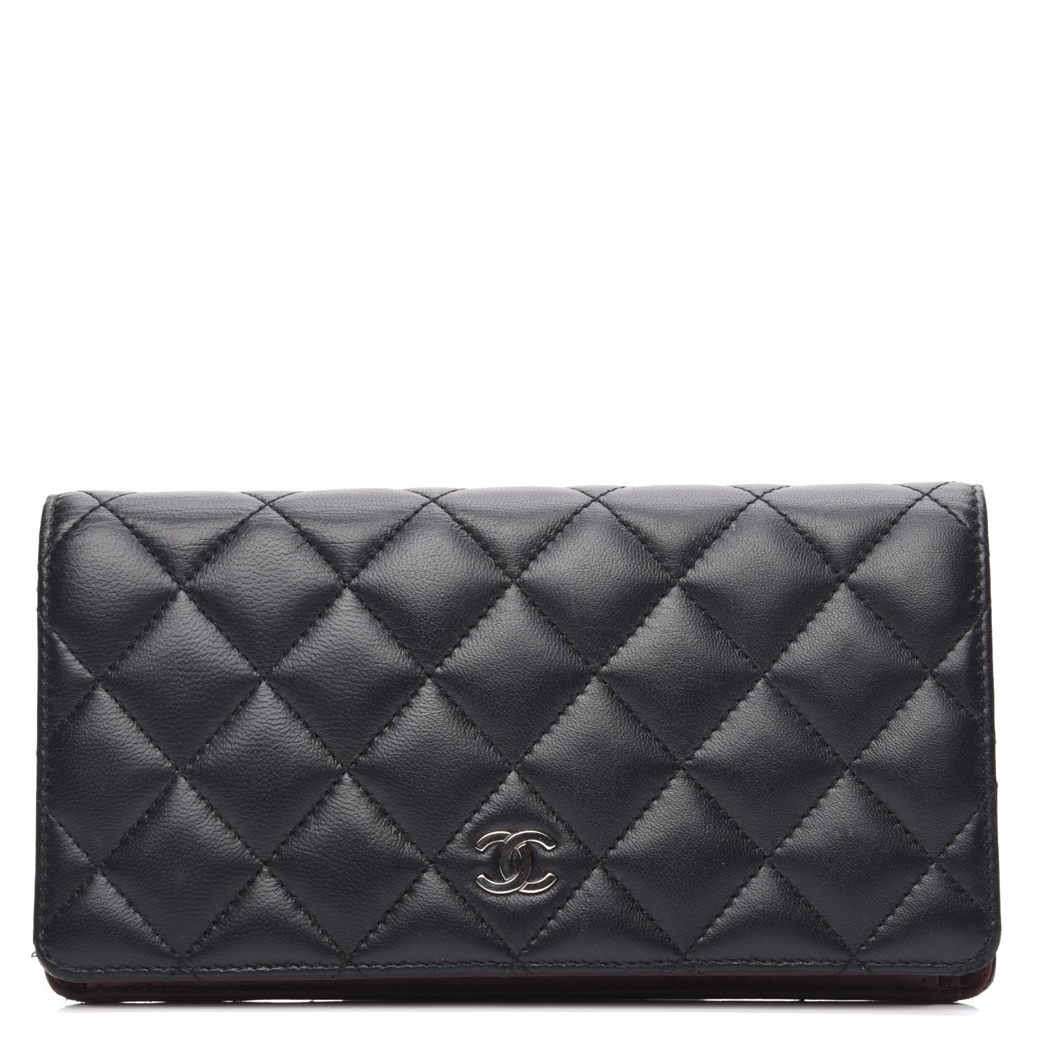 Chanel Lambskin Quilted Yen Wallet Black 1 of 10
