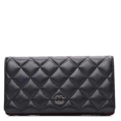 Chanel Lambskin Quilted Yen Wallet Black 1 of 10