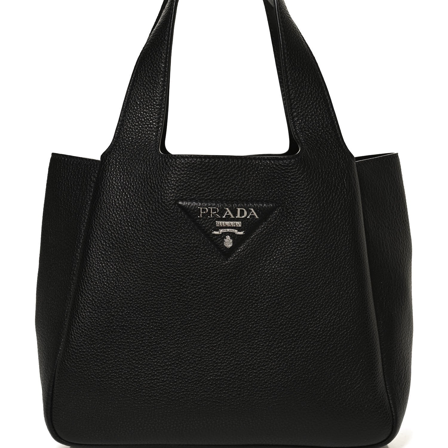 Prada Vitello Daino Soft Medium Dynamique Tote Black 8 of 10