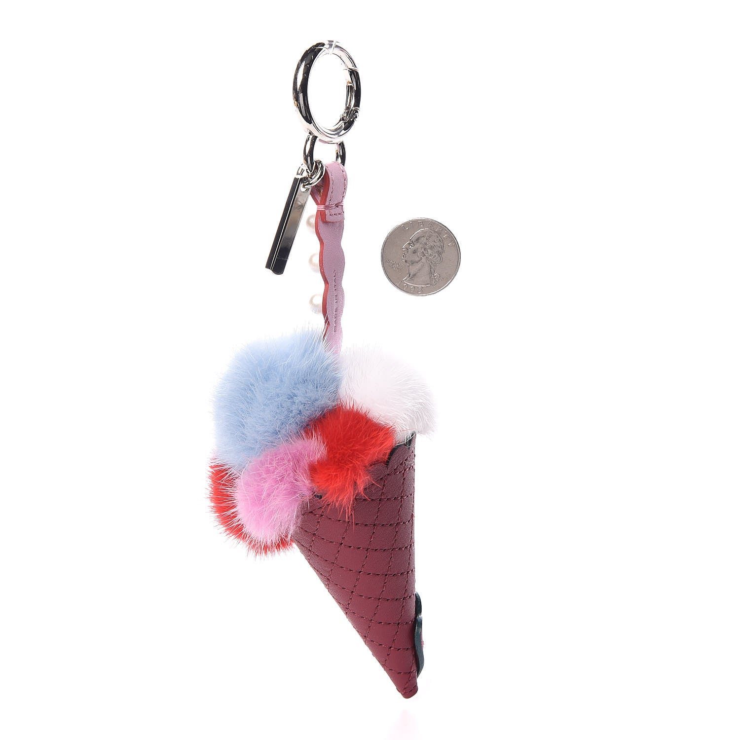 Fendi Mink Fur Calfskin Fun Fair Bag Charm Multicolor 2 of 4