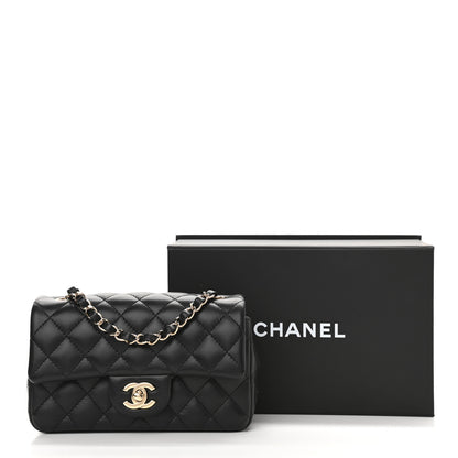 Chanel Lambskin Quilted Mini Rectangular Flap Black 16 of 16