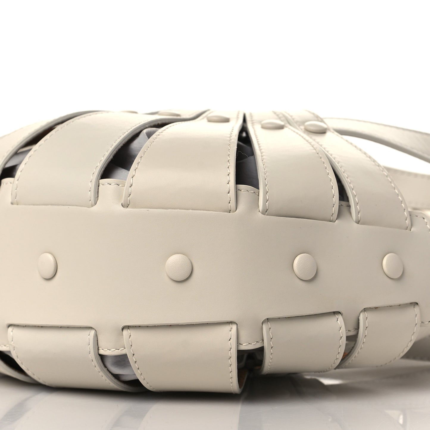 French Calfskin Small Shell White Frost