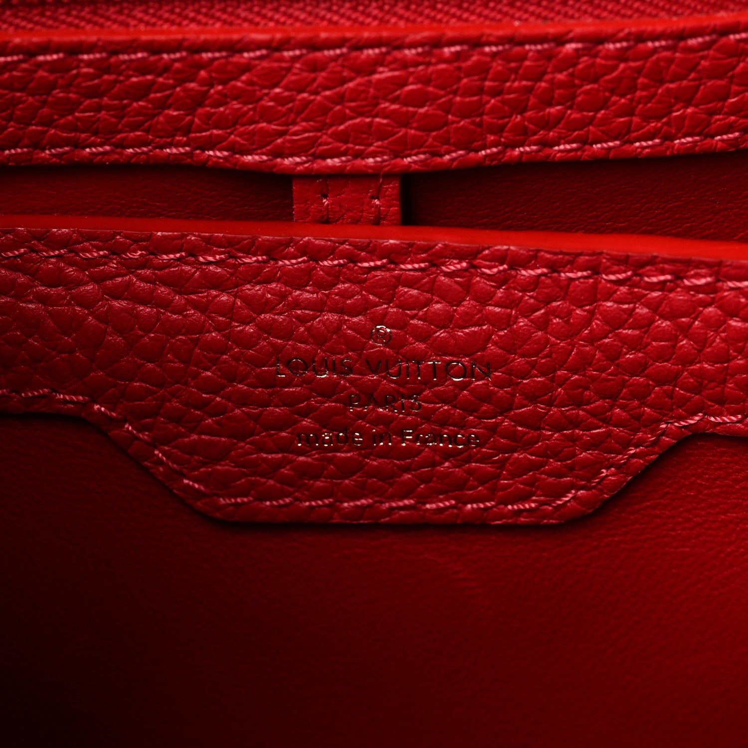 Louis Vuitton Taurillon Capucines PM Scarlet 5 of 9