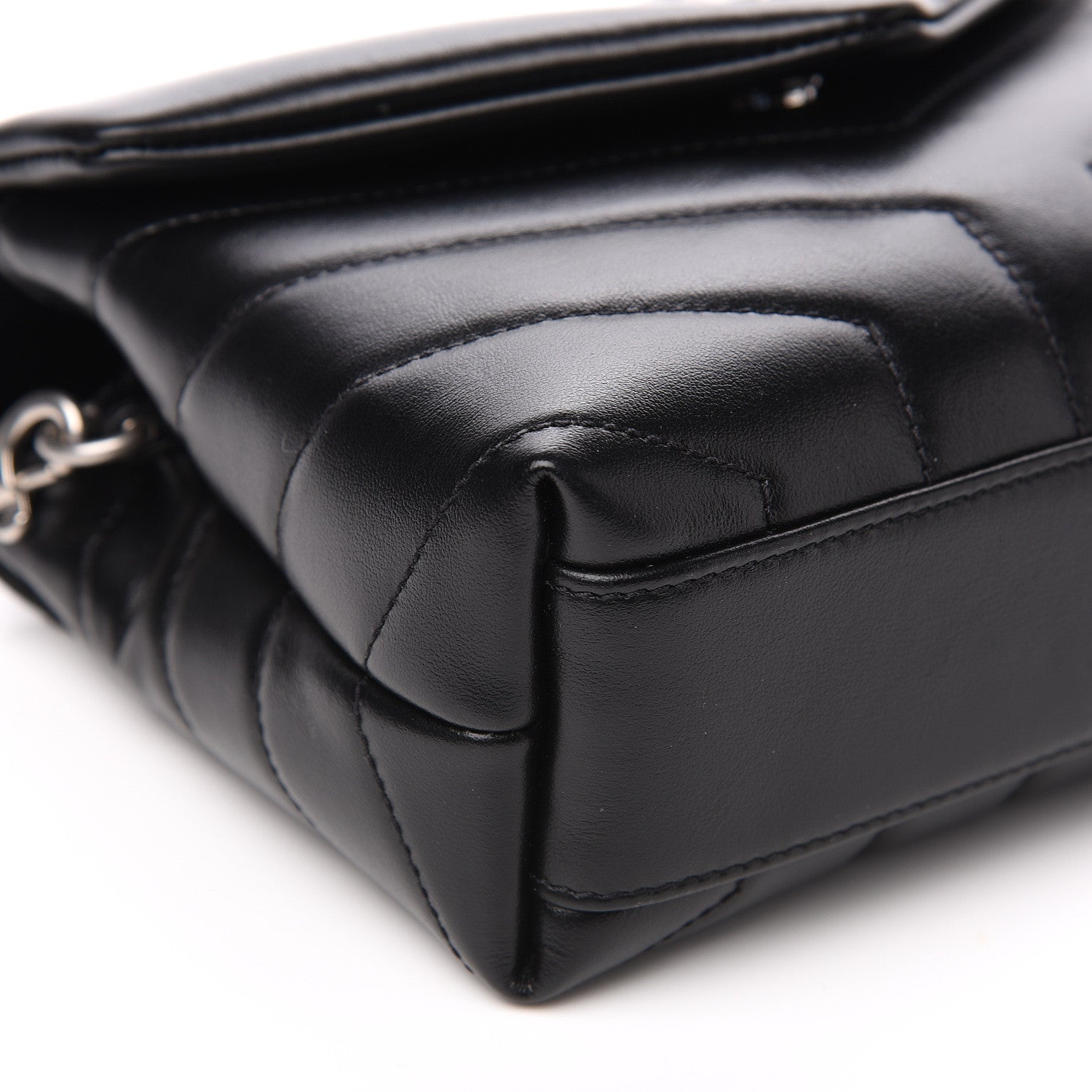 Saint Laurent Calfskin Y Quilted Monogram Toy Loulou Crossbody Bag Black 8 of 10